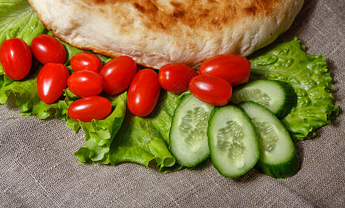 扁面包和蔬菜产品备择面包化合物方案文化沙拉午餐工作室营养化图片