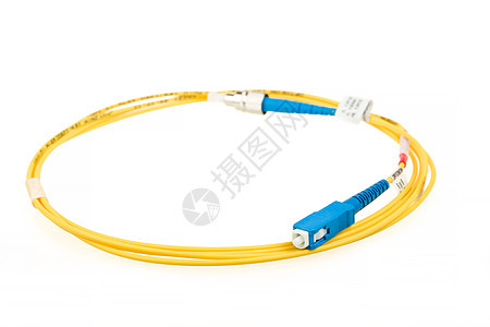 蓝蓝色光纤光纤 SSC 连接器补丁电脑标准数据中心电讯电缆插头互联网纤维基础设施中心图片