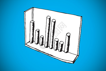 条形图 doodle 的复合图像绘图数据蓝色涂鸦图表计算机插图背景图片