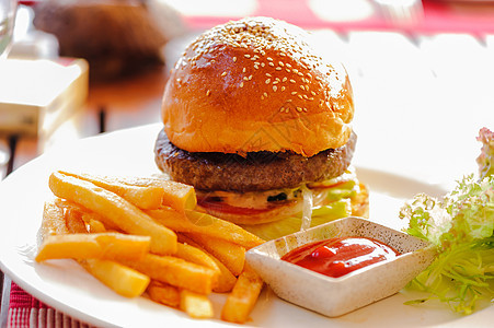 芝士汉堡营养面包午餐包子小吃油炸餐厅饮食牛肉沙拉图片