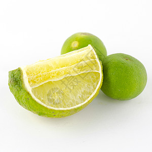 创意水果白上孤立的石灰柠檬食物饮食异国情调反射青柠热带水果果汁背景