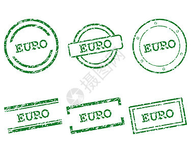 欧元邮票烙印销售绿色商业橡皮贴纸插图按钮墨水购物图片
