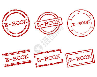 电子书邮票标签橡皮墨水烙印打印海豹贴纸红色按钮商业图片