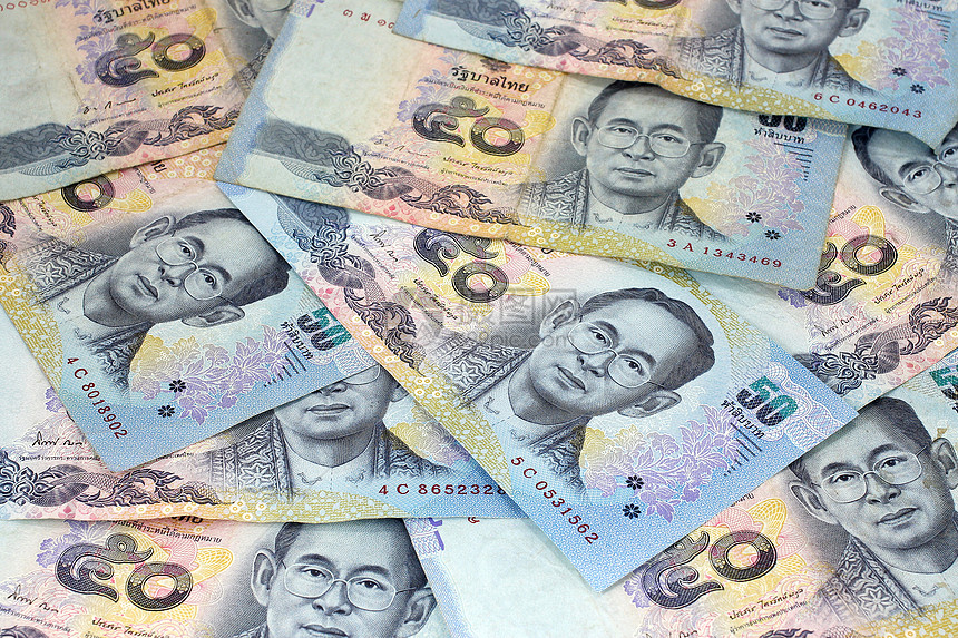 泰国钱图片彩色销售存钱罐金融纸币财富支付图片