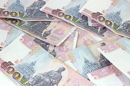 泰国钱图片金融纸币销售存钱罐支付彩色财富背景图片