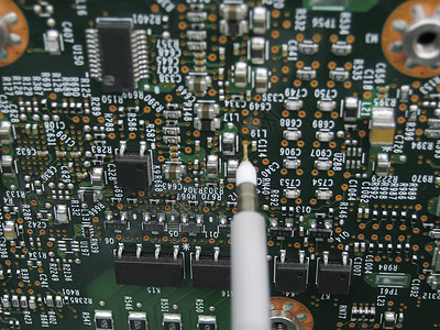 检查电路板的多米探测器电子万用表诊断测量工作实验室白色技术电阻器工业图片