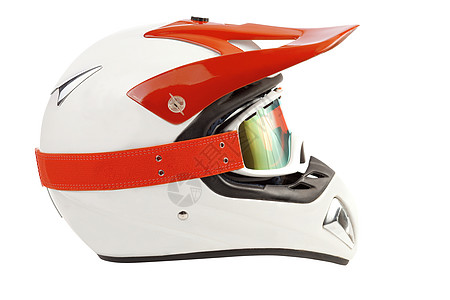 带有护目镜的Enduro摩托车头盔高清图片