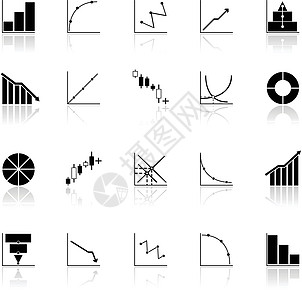 含有白色背景反射的图表图和图形图标图片