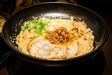 拉面意大利面日本食粮风格拉面面条食物配料汤面烹饪餐厅猪肉芝麻图片