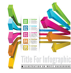 带有颜色箭头的色彩图选项卡片网络工作数据丝带插图小册子商业广告流程图片