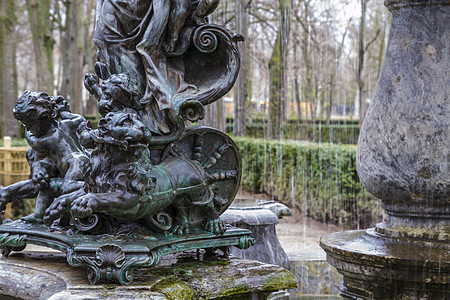 西班牙马德里阿兰朱兹宫神泉喷泉 西班牙马德里国王博物馆地标天空艺术房子旅游遗产文化旅行图片