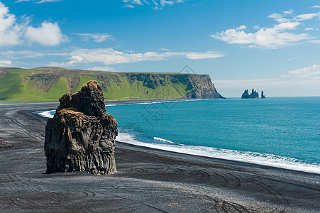 戴尔霍莱角海角火山海岸岩石海洋爬坡海滩半岛悬崖黑色图片