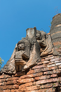 缅甸古代佛教寺庙的详情地标吸引力宝塔遗产历史佛教徒艺术建筑学纪念碑天空图片