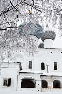 冬季教堂圆顶白色建筑灰色天空建筑学历史教会图片