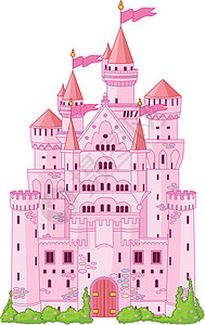 魔法公主城堡故事王国艺术幸福粉色插图皇家女孩女人味艺术品图片