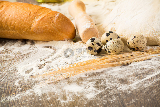 面粉 鸡蛋 白面包 小麦耳朵饼干面团味道食物谷物乡村早餐大麦木头农业图片