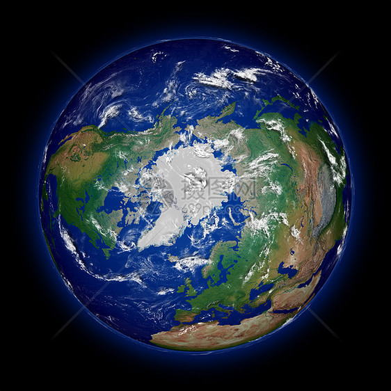 北半球插图地球世界背景黑色全球蓝色行星轨道图片