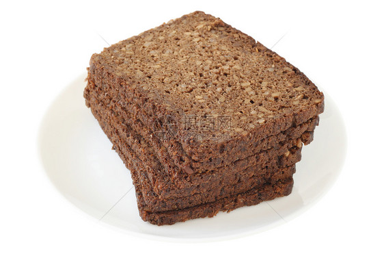 盘子上的面包黑色烘烤棕色早餐谷物食物养分种子图片