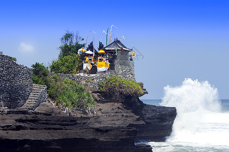 塔纳洛特蓝色地标情调海岸线风景热带异国海洋海景地平线图片