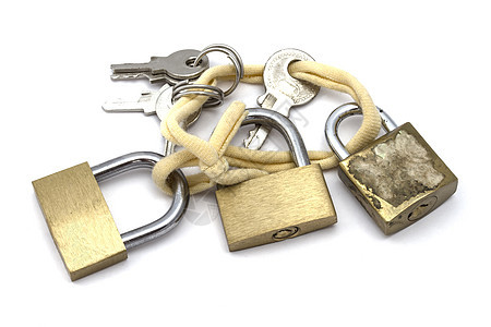 挂锁钥匙安全金属黄铜白色图片