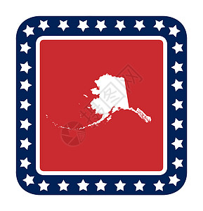 阿拉斯阿拉斯加状态按钮蓝色星星爱国红色界面图标旗帜白色图片