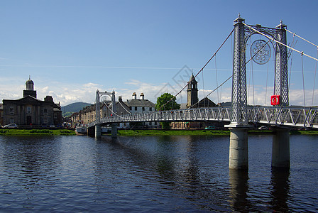 苏格兰因弗内斯大桥港口交通旅游穿越高地旅行教会海岸城市尖塔图片