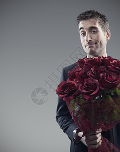 求婚者和玫瑰套装饶恕幸福红玫瑰收腰欲望花束追求者微笑红色图片
