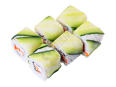 卷食物寿司白色河童鱼子饮食小吃美食午餐黄瓜图片