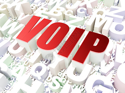 网络发展概念 字母背景的VOIP图片