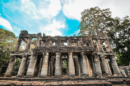 Angkor Wat综合体暹粒区古老的佛教赫默寺庙寺庙假期雕塑考古学雕像文化旅行旅游建筑佛教徒图片