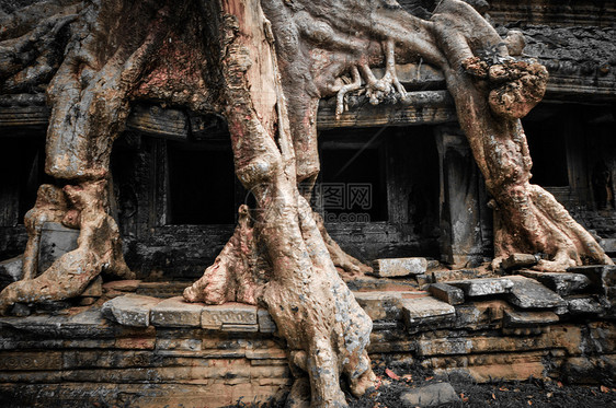 Angkor Wat综合体暹粒区古老的佛教赫默寺庙旅游世界考古学建筑学地标宗教历史热带高棉语木头图片