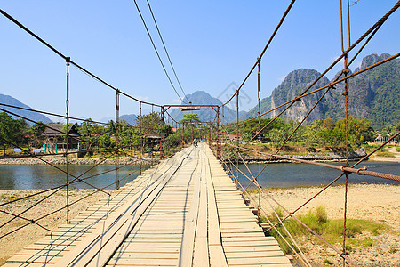 宋河桥 老挝范维昂建筑学红色旅行木头热带歌曲图片