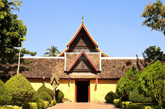 老挝万象的寺酒杯建筑学遗产旅游宗教文化艺术旅行寺庙图片