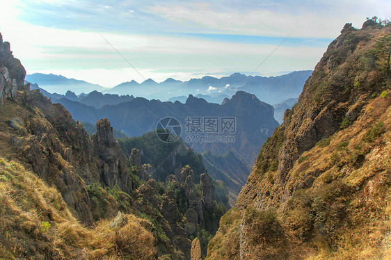 山峰 树木 云 雪之谷的美丽图片