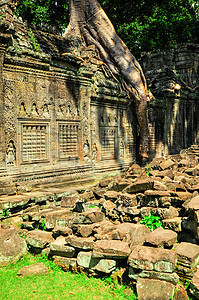 Angkor Wat综合体暹粒区古老的佛教赫默寺庙历史旅游蓝色考古学高棉语艺术宗教佛教徒假期雕像图片