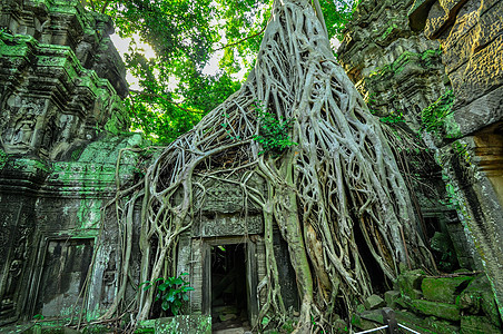 Angkor Wat综合体暹粒区古老的佛教赫默寺庙历史旅行地标雕塑世界雕像寺庙假期热带佛教徒图片