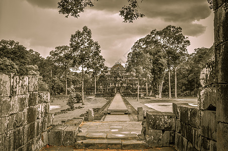 柬埔寨暹粒的和Angkor Wat高棉建筑群天空历史雕像雕塑纪念碑寺庙文化艺术岩石古董图片