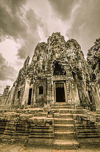 柬埔寨暹粒的和Angkor Wat高棉建筑群佛教徒石头微笑废墟旅行艺术上帝收获纪念碑历史图片