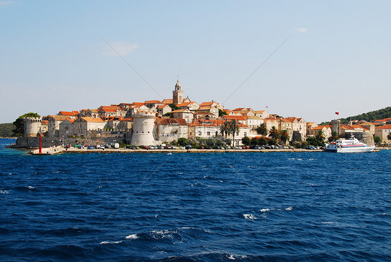 克罗地亚 欧洲科库拉岛科尔库拉镇的全景图片
