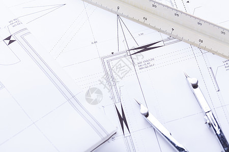 建筑设计蓝图图设备     工作场所铅笔办公室技术测量设计师职场乐器商业项目工程师图片
