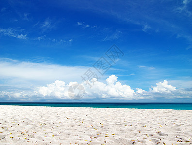 沙滩和热带海天空放松冲浪阳光假期海浪旅行太阳海岸蓝色图片