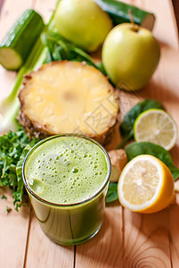 健康绿色脱毒汁柠檬营养蔬菜活力木头饮食黄瓜叶子菠萝芹菜图片