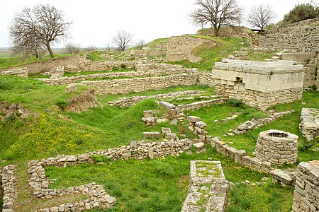 Canakkale(Dardanelles)/土耳其古代特罗伊市的废墟图片