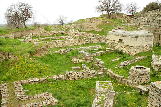 Canakkale(Dardanelles)/土耳其古代特罗伊市的废墟图片