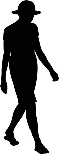 流动女童双影矢量插图行人女士青春期手臂身体成人背景图片