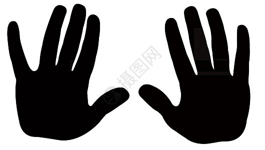 双光影矢量女性帮助男人拇指插图手臂棕榈手指孩子黑色图片
