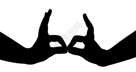 双光影矢量白色帮助拇指孩子女性黑色插图棕榈手臂男人图片