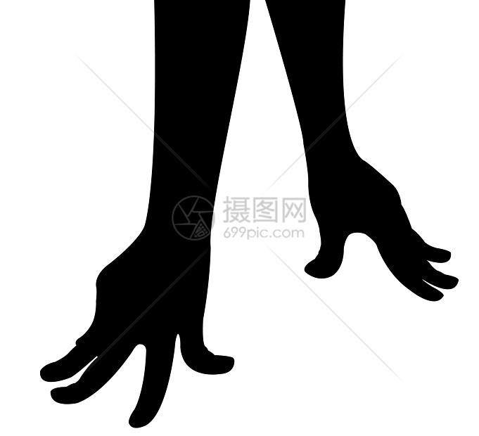 双光影矢量女性手臂手指孩子男人棕榈白色插图拇指黑色图片