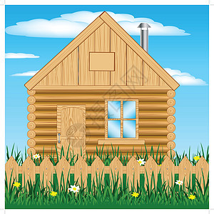院子在性质上建筑蓝色艺术村庄生态插图房子乡村绿色地形图片