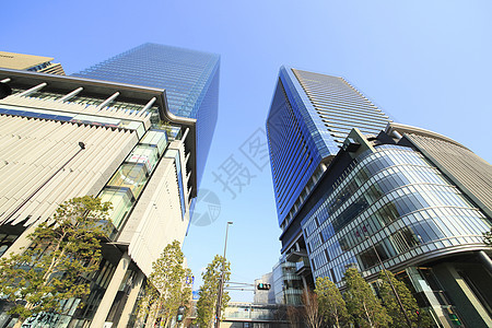 大阪市的OSAKA地区城市旅游摩天大楼建筑前线蓝天天空晴天旅行地标图片